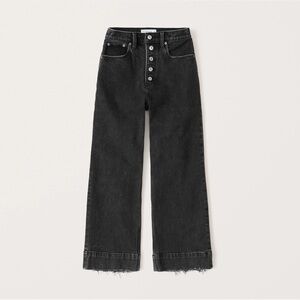 Abercrombie Ultra High Ride Wide Leg Cropped Jean